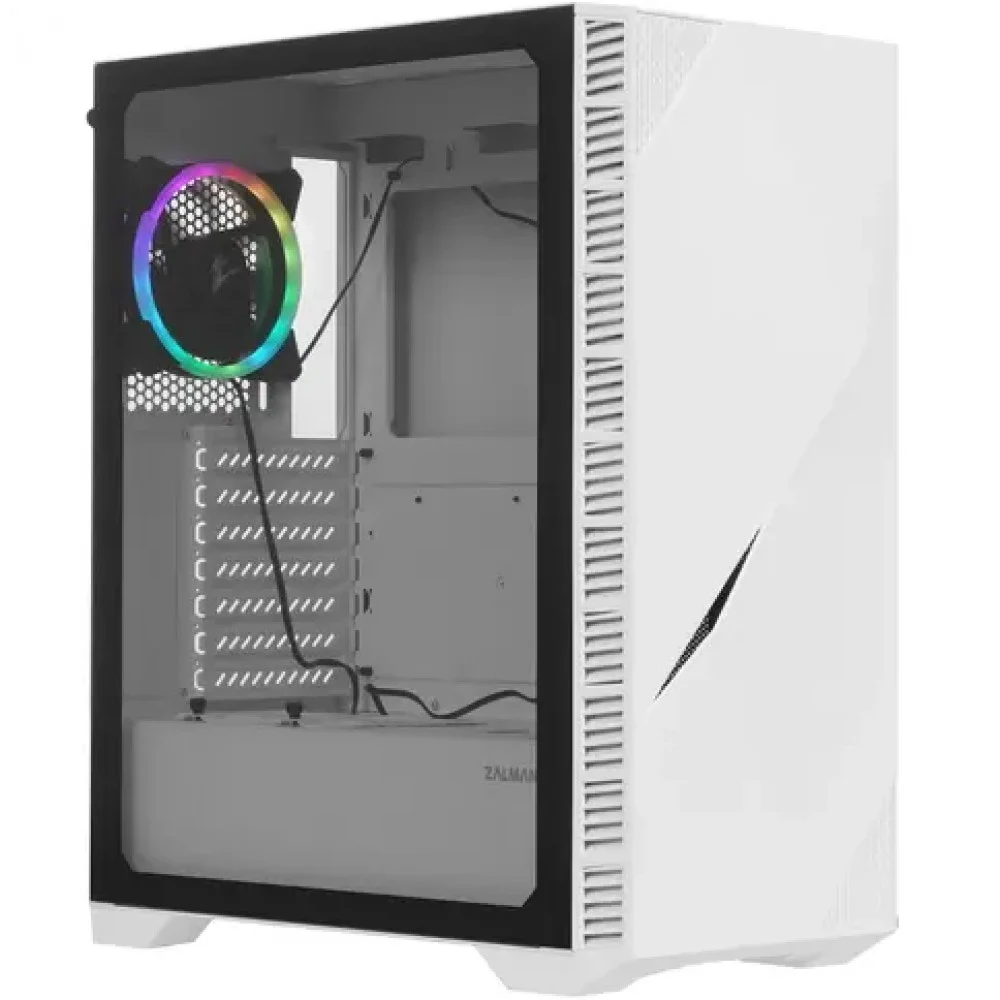 Компьютерный корпус, Zalman, Z3 ICEBERG WHITE, Mid- Tower, E-ATX (~280mm)/ATX/ M-ATX / Mini-ITX, USB 2.0, 2*USB 3.0, HD Audio/Mic, 1*120 мм Addressable RGB (перед.панель), 1*120 мм Addressable RGB (