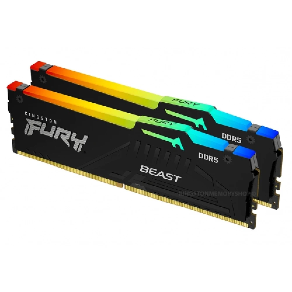 Память DDR5 2x16Gb 5200MHz Kingston KF552C40BBAK2-32 Fury Beast RGB RTL Gaming PC5-41600 CL40 DIMM 288-pin 1.25В single rank с радиатором Ret