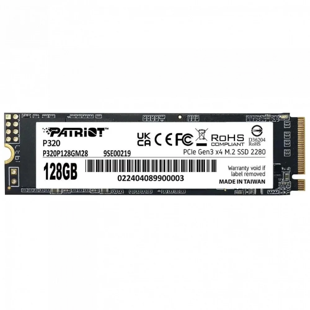твёрдотельный накопитель Patriot SSD P320 128GB M.2 2280 NVMe PCIe 3.0 x4 R1600/W1000 TBW 60TB 3D NAND