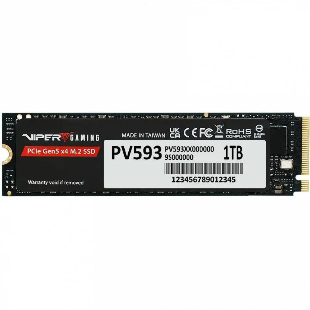 Твердотельный накопитель Patriot SSD Viper PV593 1TB M.2 2280 NVMe PCIe Gen5 x4 R14000/W10000 TBW 700TB DRAM-buffered ECC