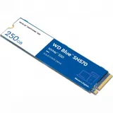 Твердотельный накопитель/ WD SSD Blue SN570 NVMe, 250GB, M.2(22x80mm), NVMe, PCIe 3.0 x4, 3D TLC, R/W 3300/1200MB/s, IOPs 190 000/210 000, TBW 150, DWPD 0.3 (12 мес.)