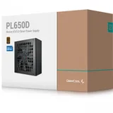 Блок питания, Deepcool, PL650D R-PL650D-FC0B-WDEU-V2, 650W, ATX 3.0, Bronze, 20+4 pin, 4+4pin, 6*Sata, 2*Molex, 3*PCI-E 6+2 pin, 1*(16Pin)12VHPWR, Вентилятор 12 см, Кабель питания, Чёрный