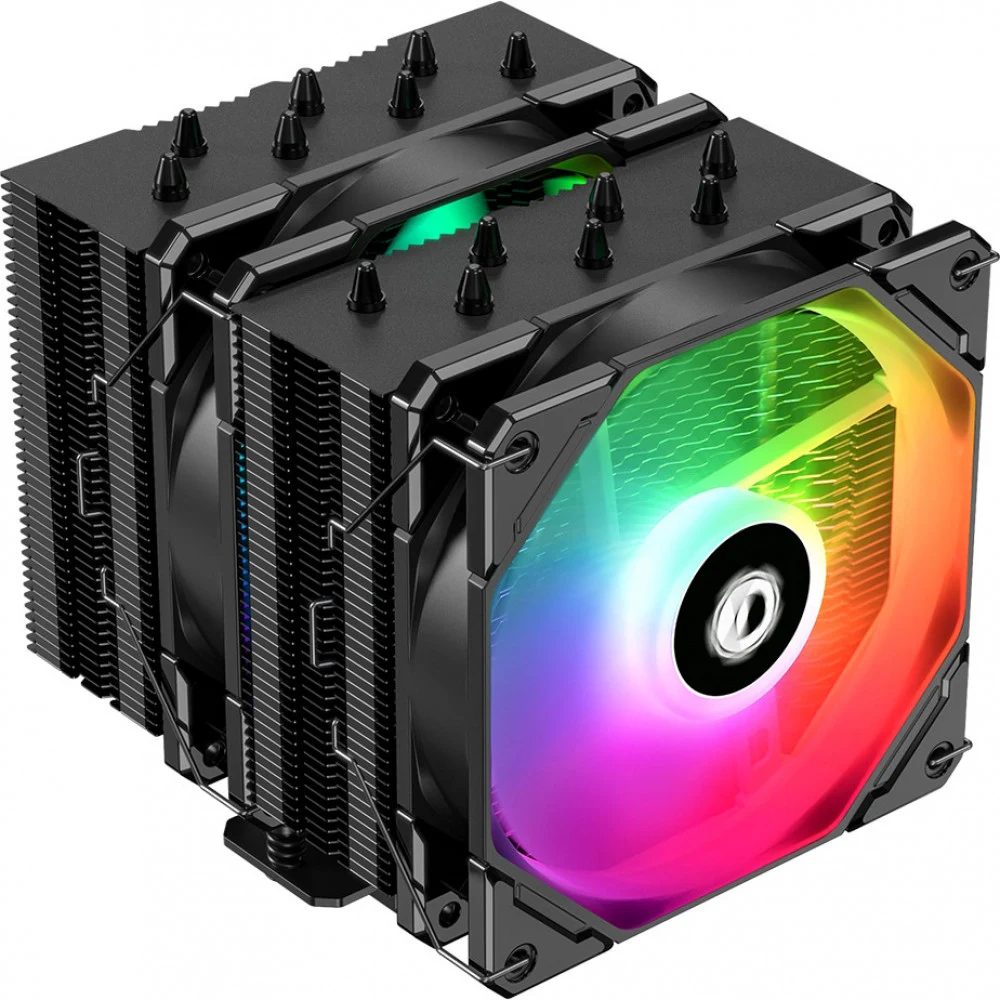 Кулер для процессора ID-COOLING SE-207-XT ARGB LGA20XX/1700/1200/115X/AM5/AM4 (8шт/кор, TDP 280W, PWM, черный, 7 тепл.трубок + медная база, 2 x FAN 120mm, Addressable RGB LED) RET