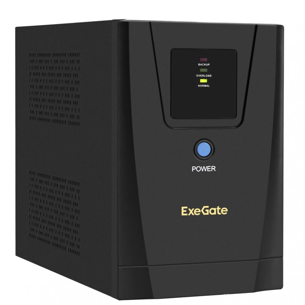 ИБП ExeGate SpecialPro UNB-1200.LED.AVR.2SH.3C13 (1200VA/750W, LED, AVR, 2*EU/Тип F(Schuko)+3*C13, батарея 12V 7.2Ah - 2 шт., металлический корпус, Black)