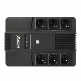 ИБП POWERMAN Brick 600, линейно-интерактивный, 600ВА, 360Вт, 3 евророзетки с резервным питанием, 3 евророзетки с фильтрацией, защита RJ45/RJ11, батарея 12В 7Ач 1 шт., 293мм х 202мм х 93мм, 4.5 кг./