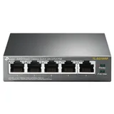 Коммутатор TP-LINK TL-SG1005P 5-портовый гигабитный настольный коммутатор с 4 портами PoE, 5 гигабитных портов RJ45,включая 4 порта PoE, бюджет PoE до 65 Вт, стальной корпус, {12} (083212)