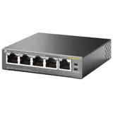 Коммутатор TP-LINK TL-SG1005P 5-портовый гигабитный настольный коммутатор с 4 портами PoE, 5 гигабитных портов RJ45,включая 4 порта PoE, бюджет PoE до 65 Вт, стальной корпус, {12} (083212)