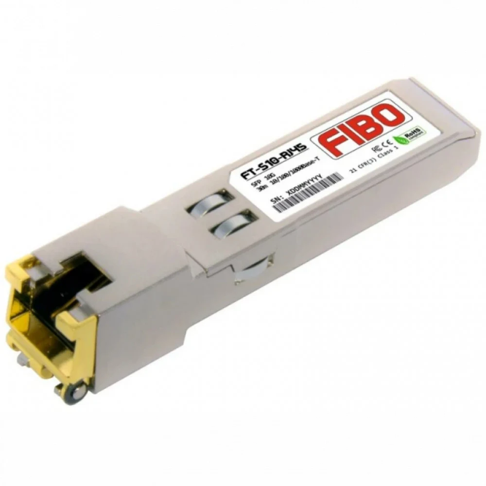 Трансивер/ FIBO FT-S10-RJ45M(30m) SFP+ модуль RJ45, 10G, 30м, cat 5E (чип Marvell)