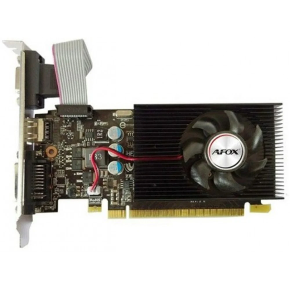 Видеокарта, AFOX, GT610 2GB D3 LP Single Fan (4897033780438), AF610-2048D3L7-V8, DDR3, 64bit, HDMI, DVI, VGA, 146*70*15 мм, Цветная коробка