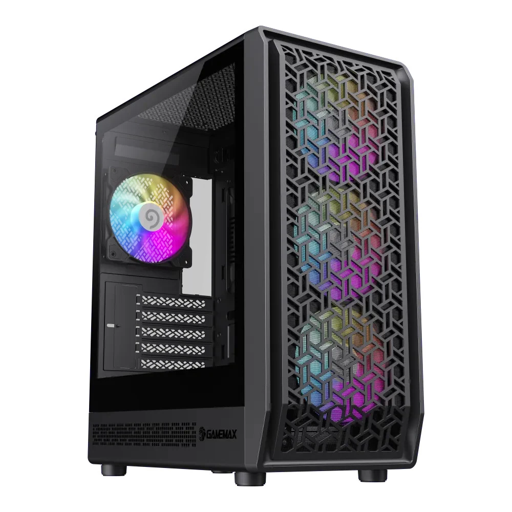 Компьютерный корпус, Gamemax, Forge COC, 1117-3701R0005, MATX/ITX, 2*3.5"/3*2.5", Высота кулера до 155 мм, Длина VGA до 330 мм, 386x200x449 мм, Без Б/П, Черный