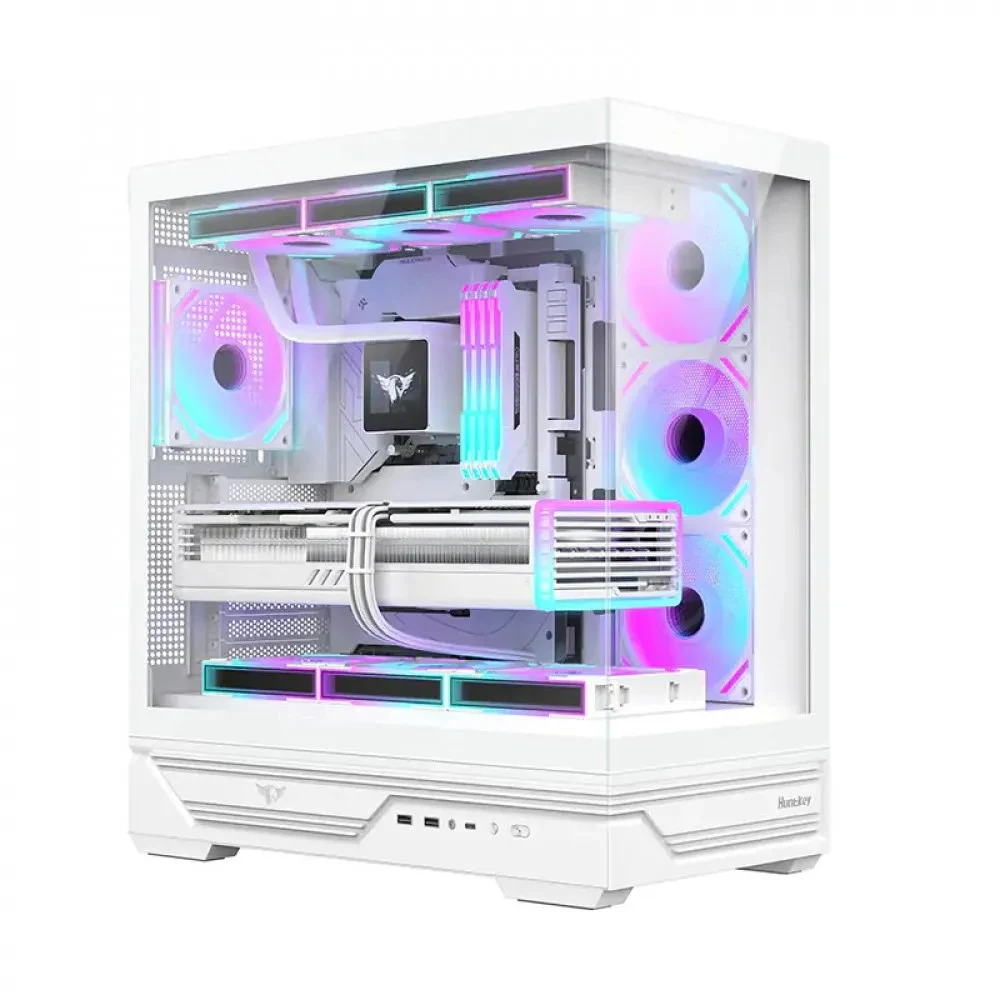 Компьютерный корпус Huntkey MVP Destiny, Без БП, 0.7mm, 1xType C, 2xUSB3.0, HD-Audio, ATX, White MVP Destiny W