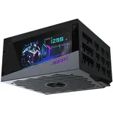 Блок питания, Gigabyte, AORUS GP-AP1200PM, 1200W, ATX, 80 PLUS Platinum, APFC, 20+4 pin, 2*4+4pin, 16*Sata, 6*Molex, 2*FDD, 10*PCI-E 6+2 pin, Вентилятор Smart 14 см, Кабель питания, Чёрный