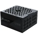 Блок питания, Gigabyte, AORUS GP-AP1200PM, 1200W, ATX, 80 PLUS Platinum, APFC, 20+4 pin, 2*4+4pin, 16*Sata, 6*Molex, 2*FDD, 10*PCI-E 6+2 pin, Вентилятор Smart 14 см, Кабель питания, Чёрный