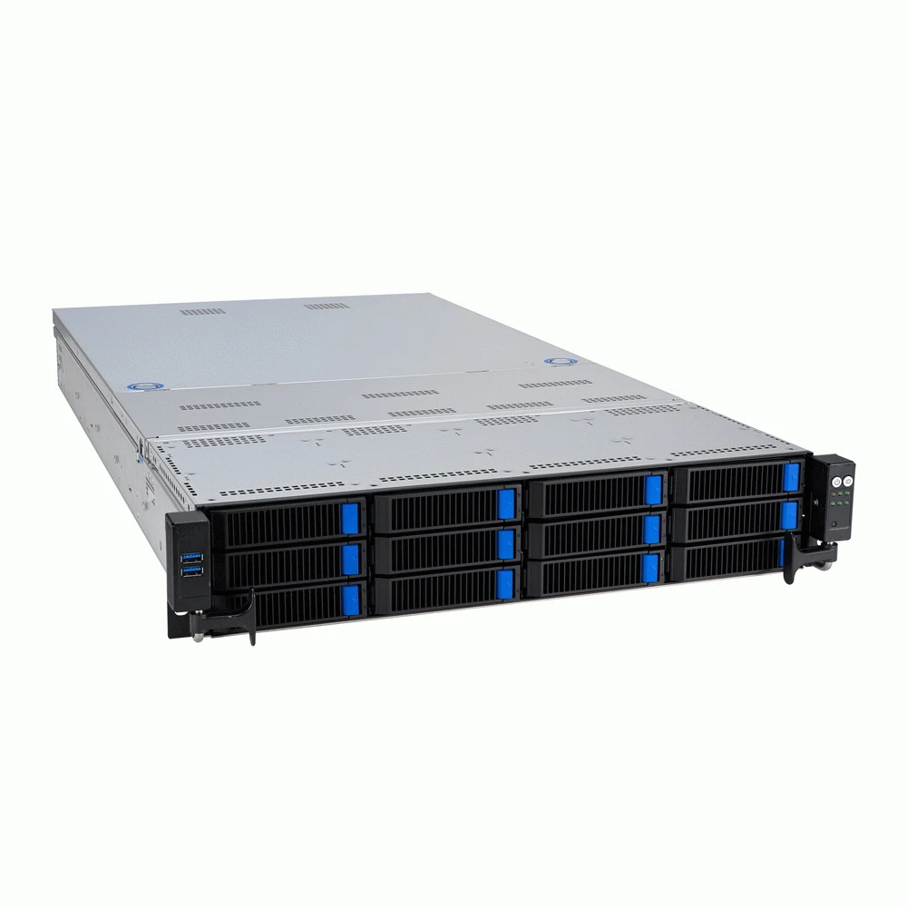 Серверная платформа/ ASUS RS720-E11-RS12U, 2U, 2 x LGA4677, 32 DIMM DDR5, 12=8 x NVMe/SAS*/SATA + 4 NVMe/SATA hs, 2 x M.2 slot, 2 x 10Gbe (X710) RJ45 port,Up to 8 slots PCIe 5.0, 1 x OCP 3.0, 1+1 16