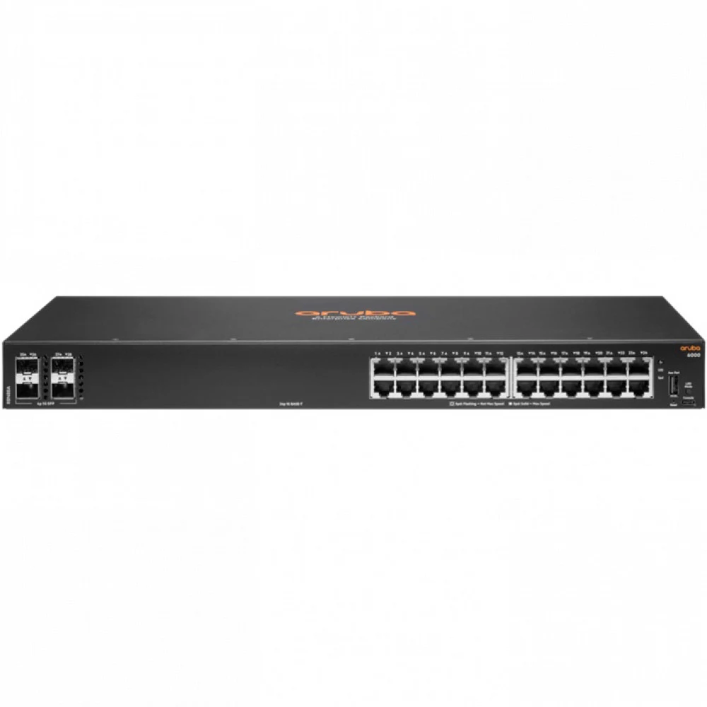Коммутатор HPE Aruba Networking CX 6000 24G 4SFP Switch 24x ports 10/100/1000BASE-T Ports 4x 1G SFP ports 1x USB-C Console Port 1x USB Type-A Host port