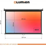 [LEP-100130] Настенный экран Lumien [Eco Picture] 157х227см (рабочая область 124х221 см) (100") Matte White верх.кайма 30 см, восьмигранный корпус, возможность потолочн./настенного крепления, 16:9,
