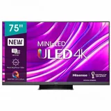 Телевизор Mini LED 75'' Hisense/ 75", Ultra HD, Mini LED, 120Гц, Smart TV (ОС VIDAA U6), Wi-Fi, PCI 3000, DVB-T2/T/C/S2/S, HDR 10+, Dolby Vision, Dolby Atmos, Bluetooth, 4*10W+20W+2*5W, CI+(1.4), 4х
