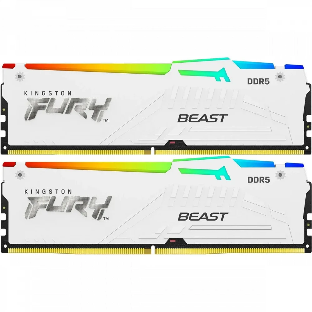 Оперативная память DDR5 2x16GB 6400MHz Kingston KF564C32BWEAK2-32 Fury Beast RGB RTL Gaming PC5-51200 CL32 DIMM 288-pin 1.4В kit dual rank с радиатором Ret