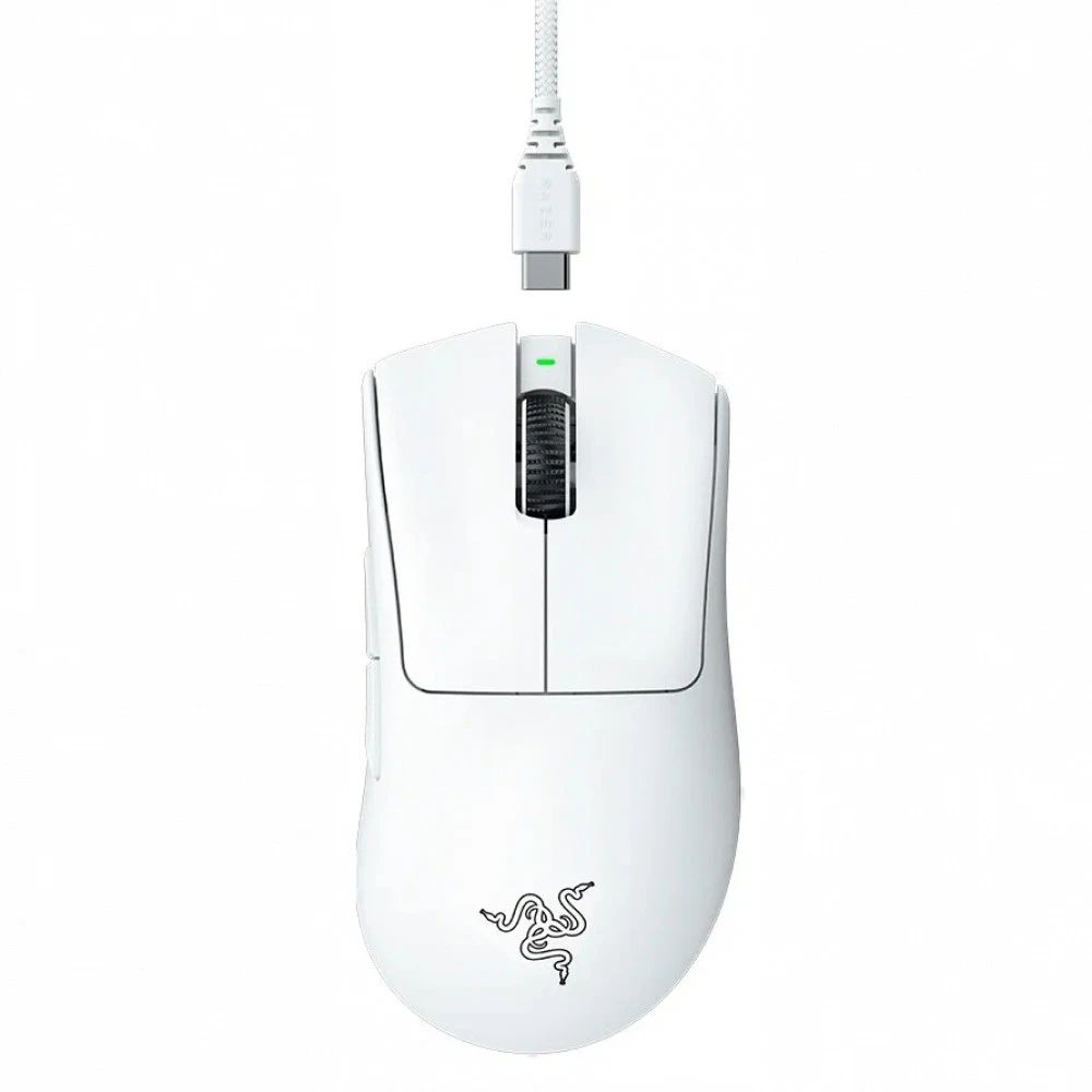 Компьютерная мышь, Razer ,DeathAdder V3 Pro - White, RZ01-04630200-R3G1, Игровая, Оптическая, до 20 000dpi, 8 кнопок, Razer Chroma™ RGB подсветка с реальными 16,8 млн настраиваемыми цветами, беспров