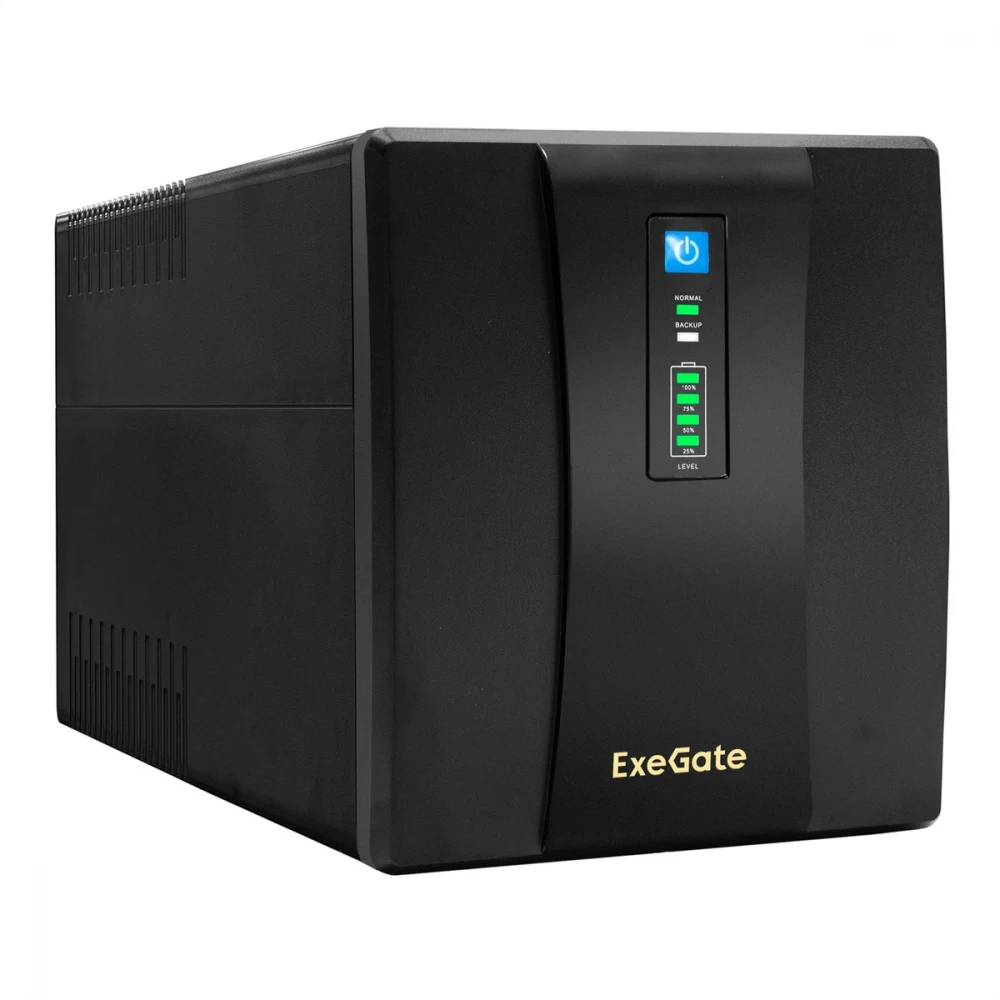 Exegate EP285491RUS ИБП ExeGate SpecialPro UNB-1200.LED.AVR.EURO.RJ <1200VA/750W, LED, AVR, 4 евророзетки, RJ45/11, Black>