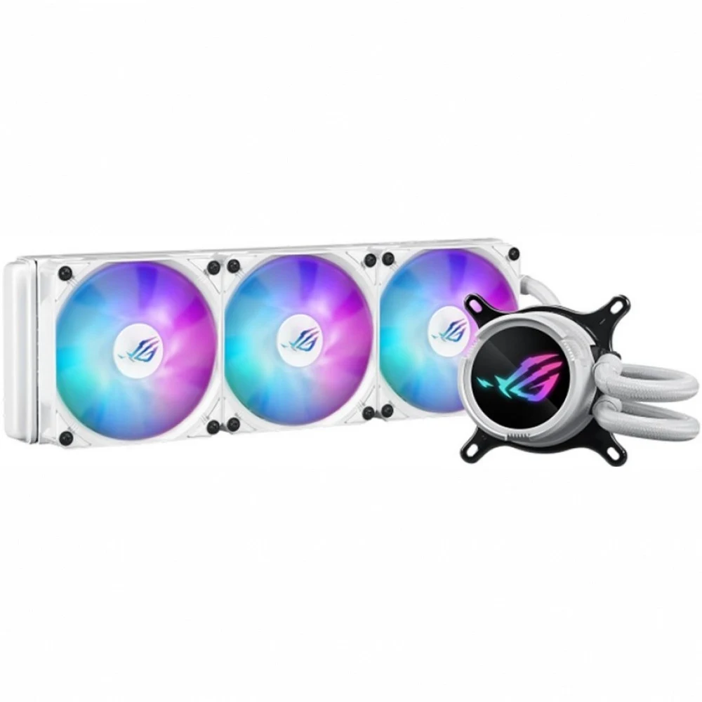 Система водяного охлаждения Asus ROG Strix LC III 360 ARGB White Edition ARGB Soc-AM5/AM4/1200/1700/1851 белый 4-pin 36dB Al LCD 300W Ret (90RC00T2-M0UAY0)