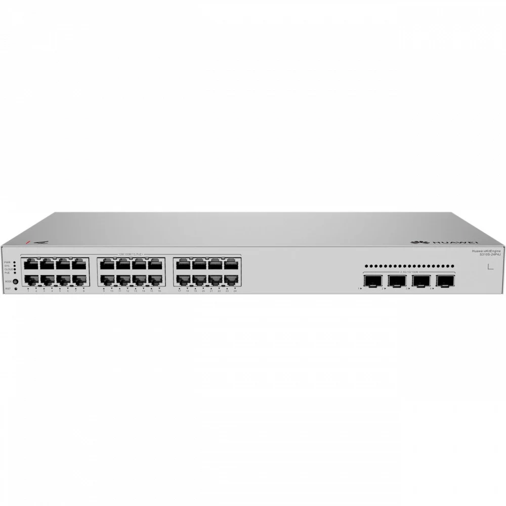 PoE Коммутатор | Уровень: L2+ Управляемый | Интерфейс: PoE/PoE+ 24×RJ45 1Гбит/с / Uplink 4×SFP 2.5Гбит/с | PoE Стандарт: IEEE 802.3af/at | PoE Бюджет: 400W | Скорость коммутации: 68Гбит/с | Скорость