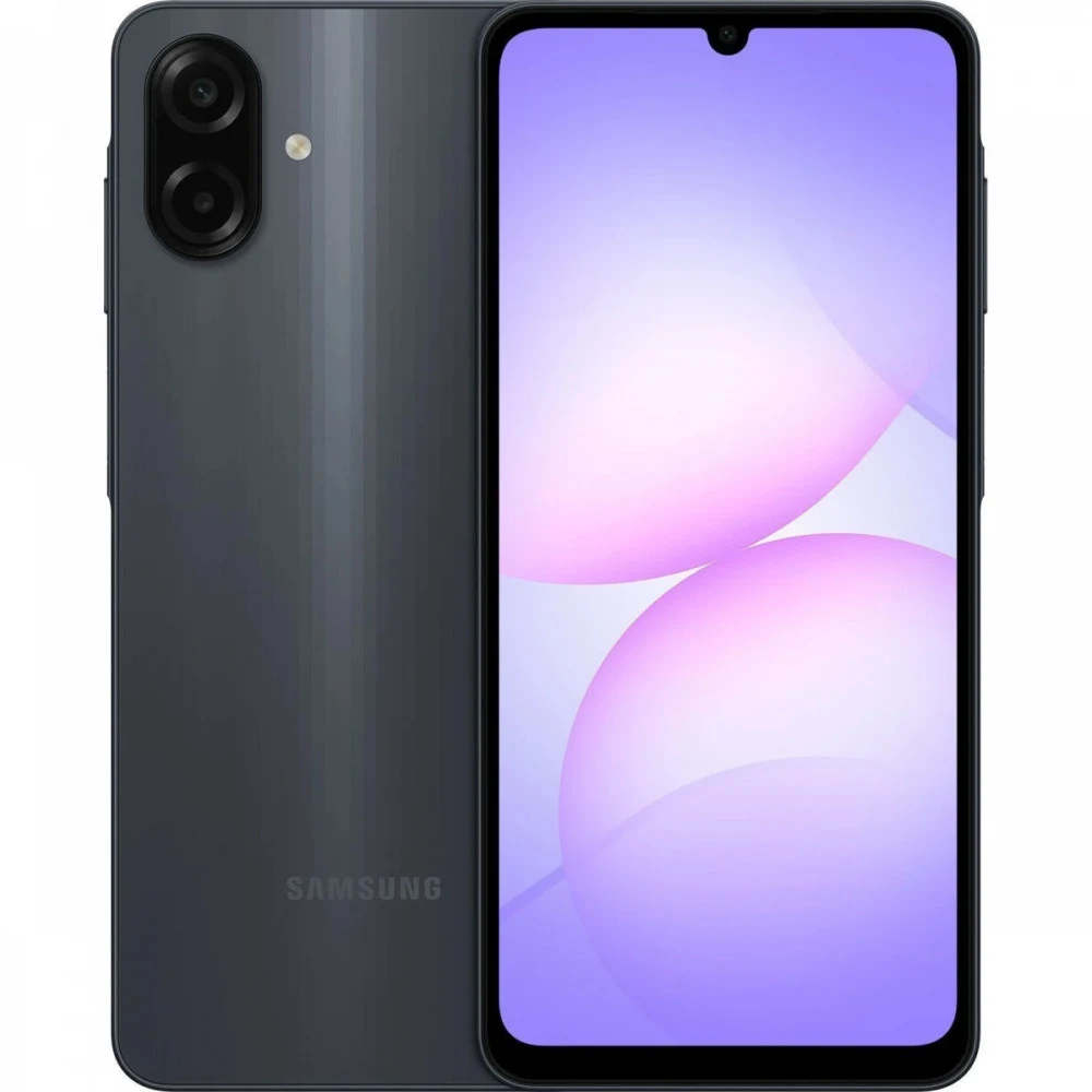 Смартфон Samsung SM-A075F Galaxy A07 64Gb 4Gb черный моноблок 3G 4G 2Sim 6.7" 720x1600 Android 15 50Mpix 802.11 a/b/g/n/ac GPS GSM900/1800 GSM1900 Protect microSD max2048Gb