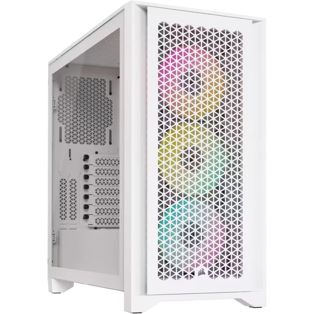 Корпус без блока питания/ Case Corsair iCUE 4000D RGB Airflow, Midi-Tower, TG, 3x120mm RGB, 1xUSB-A 3.2, 1xUSB 3.2 Type-C, E-ATX, ATX, mATX, mITX White