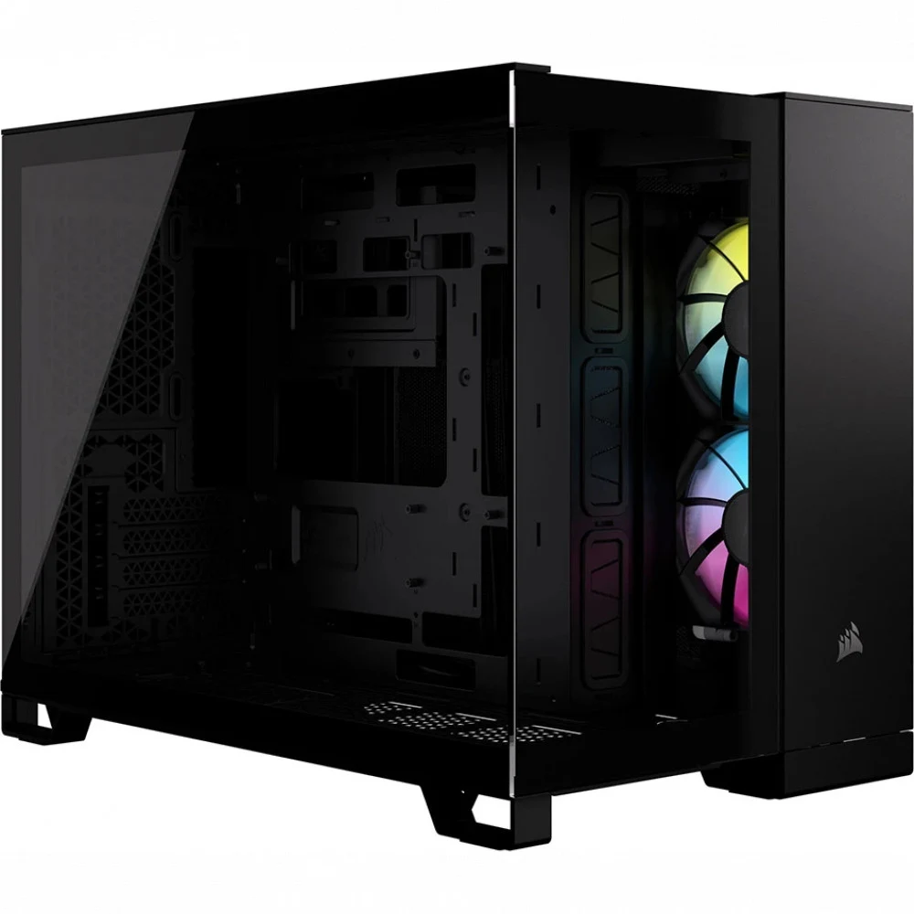 Корпус без блока питания/ Case Corsair iCUE LINK 2500X RGB, Midi-Tower, TG, 2x120mm RGB, 2xUSB-A 3.2, 1xUSB 3.2 Type-C, mATX, mITX Black