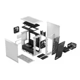 Корпус ПК без блока питания/ Case Fractal Design Meshify 2 Mini TG Clear Tint, Mini-Tower, 1x120mm + 1x140mm, 2xUSB-A 3.2 + 1xUSB 3.2 Type-C mATX, mITX, mDTX White