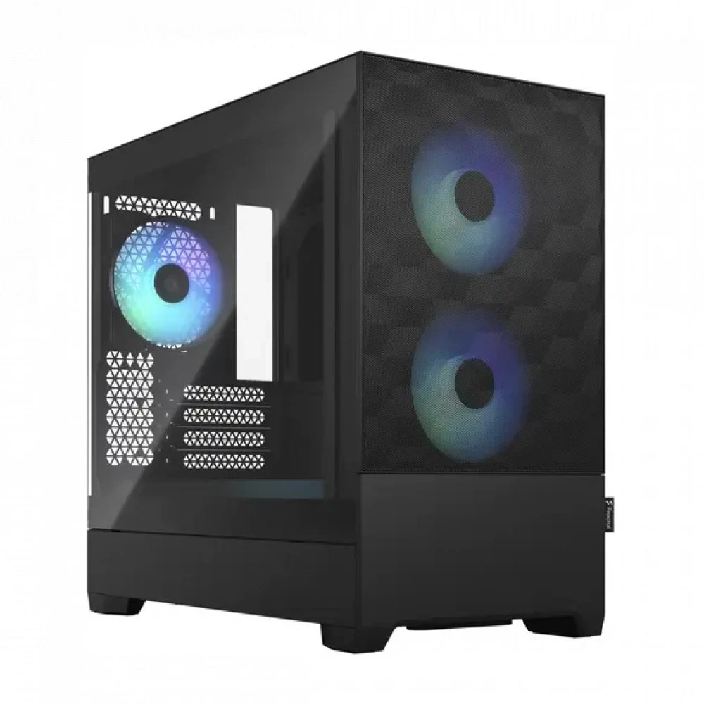 Корпус ПК без блока питания/ Case Fractal Design Pop Mini Air RGB TG Clear Tint, Mini-Tower, 3x120mm RGB, 2xUSB-A 3.2 mATX, mITX Black
