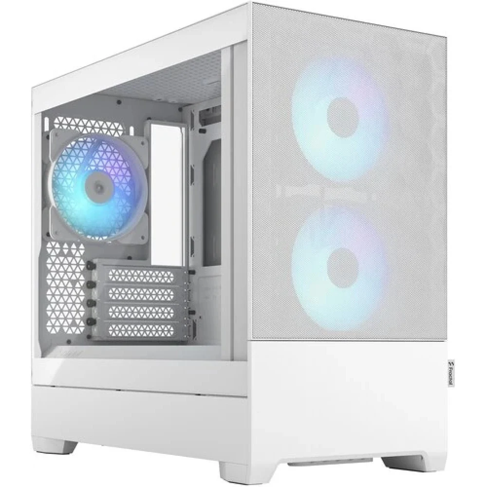 Корпус ПК без блока питания/ Case Fractal Design Pop Mini Air RGB TG Clear Tint, Mini-Tower, 3x120mm RGB, 2xUSB-A 3.2 mATX, mITX White
