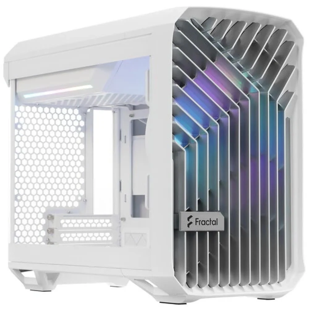 Корпус ПК без блока питания/ Case Fractal Design Torrent Nano RGB TG Clear Tint, Mini-Tower, 1x180mm RGB, 2xUSB-A 3.2 + 1xUSB 3.2 Type-C mITX, mDTX White