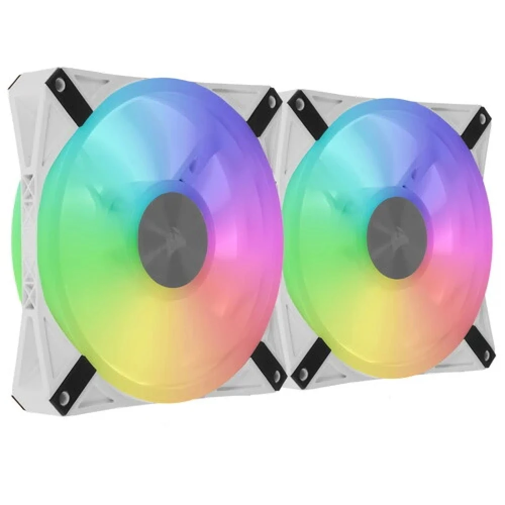 Кулер для корпуса/ Case Cooler Corsair iCUE QL140 RGB 140mm (140x140x25mm, 4-pin PWM, RGB, 50.2CFM, 26dBA, 1250RPM, White, 2pcs)