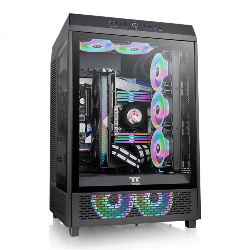 Компьютерный корпус, Thermaltake, The Tower 500 Black, CA-1X1-00M1WN-00, Mid tower, E-ATX/Micro-ATX/Mini-ITX/ATX, USB 3.2 (Gen 2) Type-C*1, USB 3.0*2, HD Audio, 2*120мм Standard fan, Высота процессо