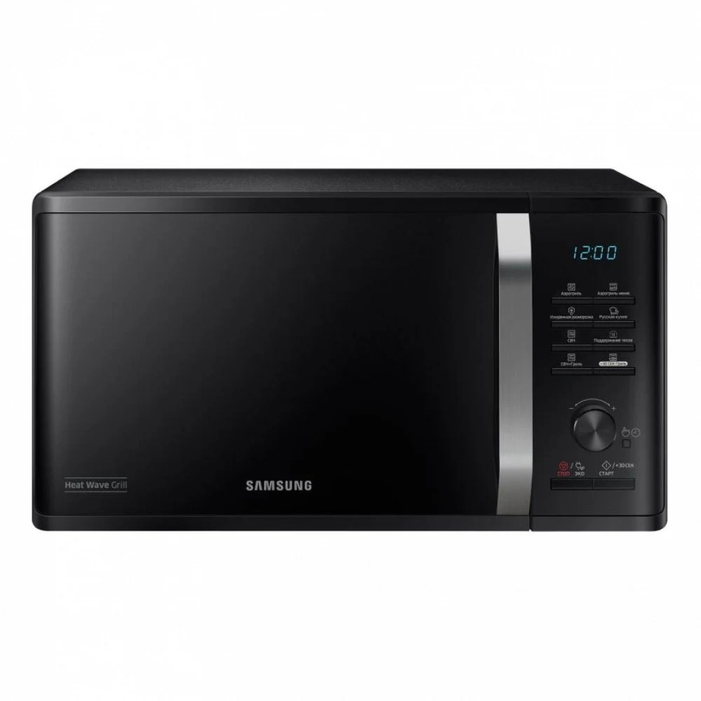 Микроволновая печь Samsung MG23K3575AK/BW, 800 Вт, 23 л, черный, гриль, электр/мех упр, 20 автопр.