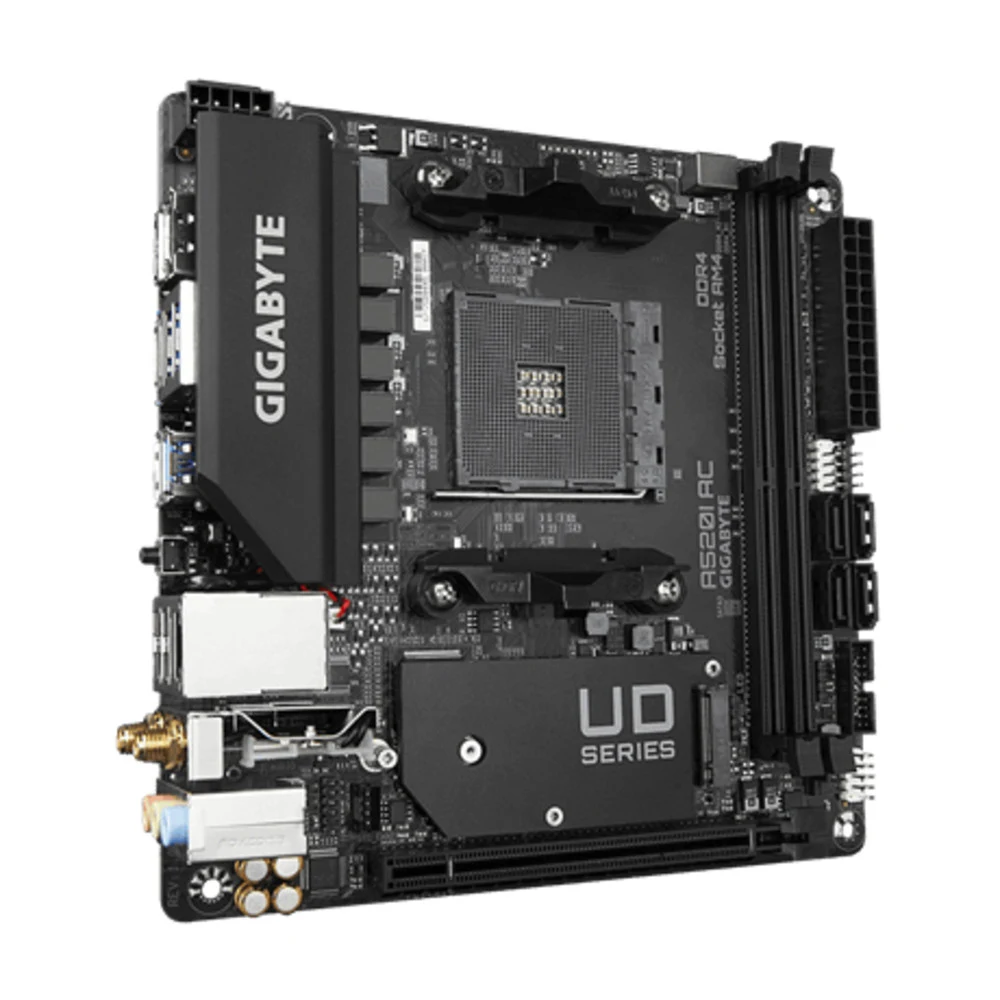 A520I AC, Socket AM4, AMD A520, 2xDDR4-3200, HDMI+HDMI+DP, 1xPCI-Ex16, 4xSATA3(RAID 0,1,10), 1xM.2, 8 Ch Audio, GLan, WiFi, (2+2)xUSB2.0, (4+2)xUSB3.2, Mini-ITX, RTL {10} (809867)