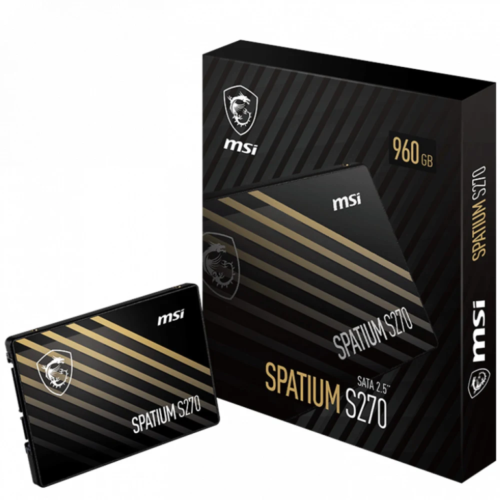 Твердотельный накопитель 960Gb SSD MSI SPATIUM S270 SATA III 2.5" R500Mb/s W450MB/s SPATIUM S270