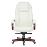 Кресло руководителя Бюрократ T-9923WALNUT/IVORY слоновая кость кожа крестовина дерево