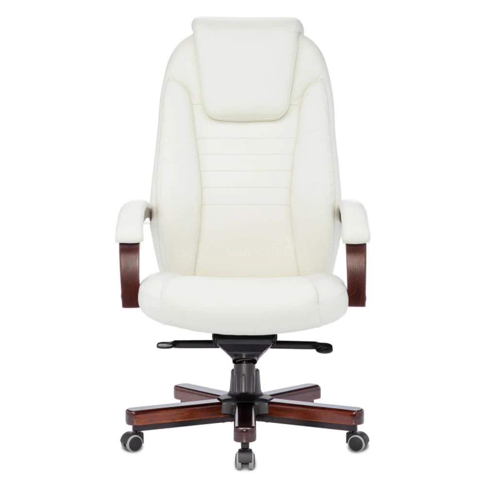 Кресло руководителя Бюрократ T-9923WALNUT/IVORY слоновая кость кожа крестовина дерево