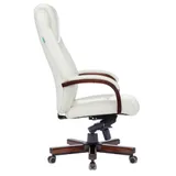Кресло руководителя Бюрократ T-9923WALNUT/IVORY слоновая кость кожа крестовина дерево