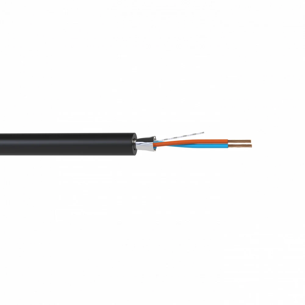 WMC24100FL - Кабель балансный микрофонный Wize WMC24100FL 100 м, 24 AWG, FRNC/LSZH, 0.2 мм2, диаметр 3.7мм, экран, медь 25 x 0.1 мм, черный, бухта