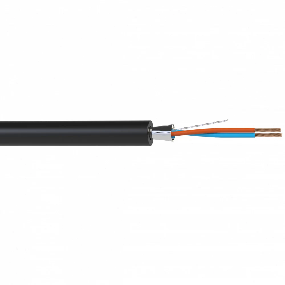 WMC24200FL - Кабель балансный микрофонный Wize WMC24200FL 200 м, 24 AWG, FRNC/LSZH, 0.2 мм2, диаметр 3.7мм, экран, медь 25 x 0.1 мм, черный, бухта