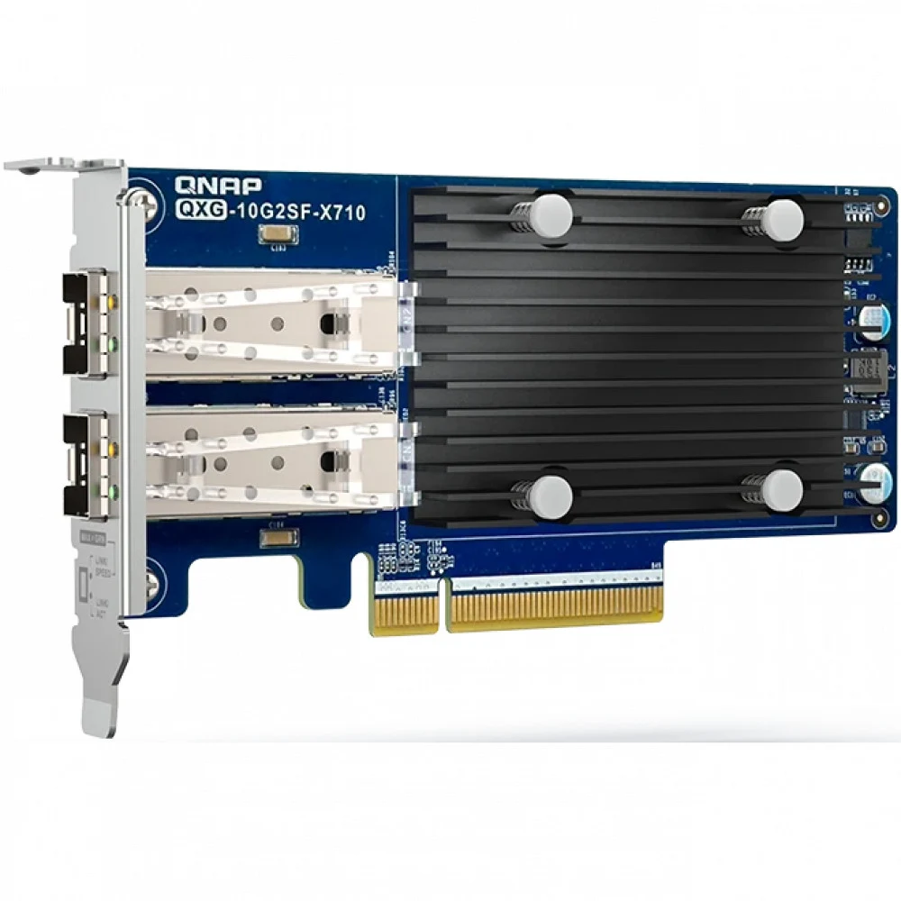 Сетевая карта/ QNAP QXG-10G2SF-X710 LAN Expansion Card, PCIe Gen3 x8, 2 x SFP+ ports (10Gbps/1Gbps)