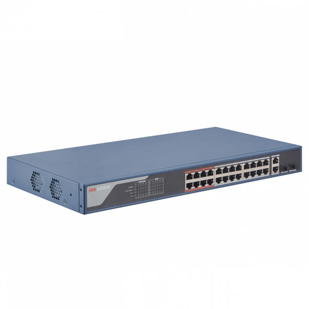 PoE Сетевой коммутатор | Интерфейс: PoE 24×RJ45 10/100Мбит/с / Uplink Combo 2×RJ45 1Гбит/с + 2×SFP 1Гбит/с | PoE Стандарт: IEEE 802.3af / IEEE 802.3at | Скорость коммутации: 14.8 Гбит/с | Скорость п