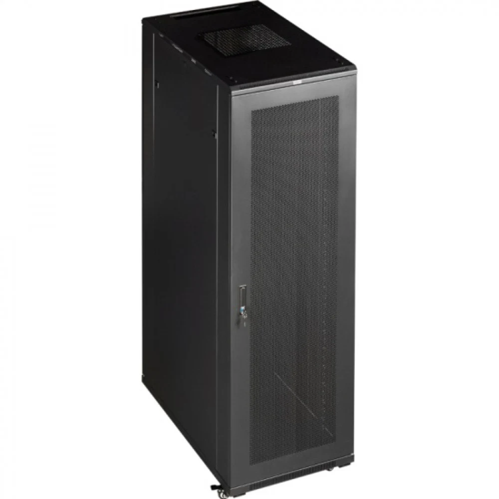 Шкаф LANMASTER 19" Business, 42U 800x800, черный, передняя дв. перфорир., задняя дв. распашная перфорир. (TWT-CBB-42U-8x8-P1)
