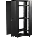 Шкаф LANMASTER 19" Business, 42U 800x800, черный, передняя дв. перфорир., задняя дв. распашная перфорир. (TWT-CBB-42U-8x8-P1)