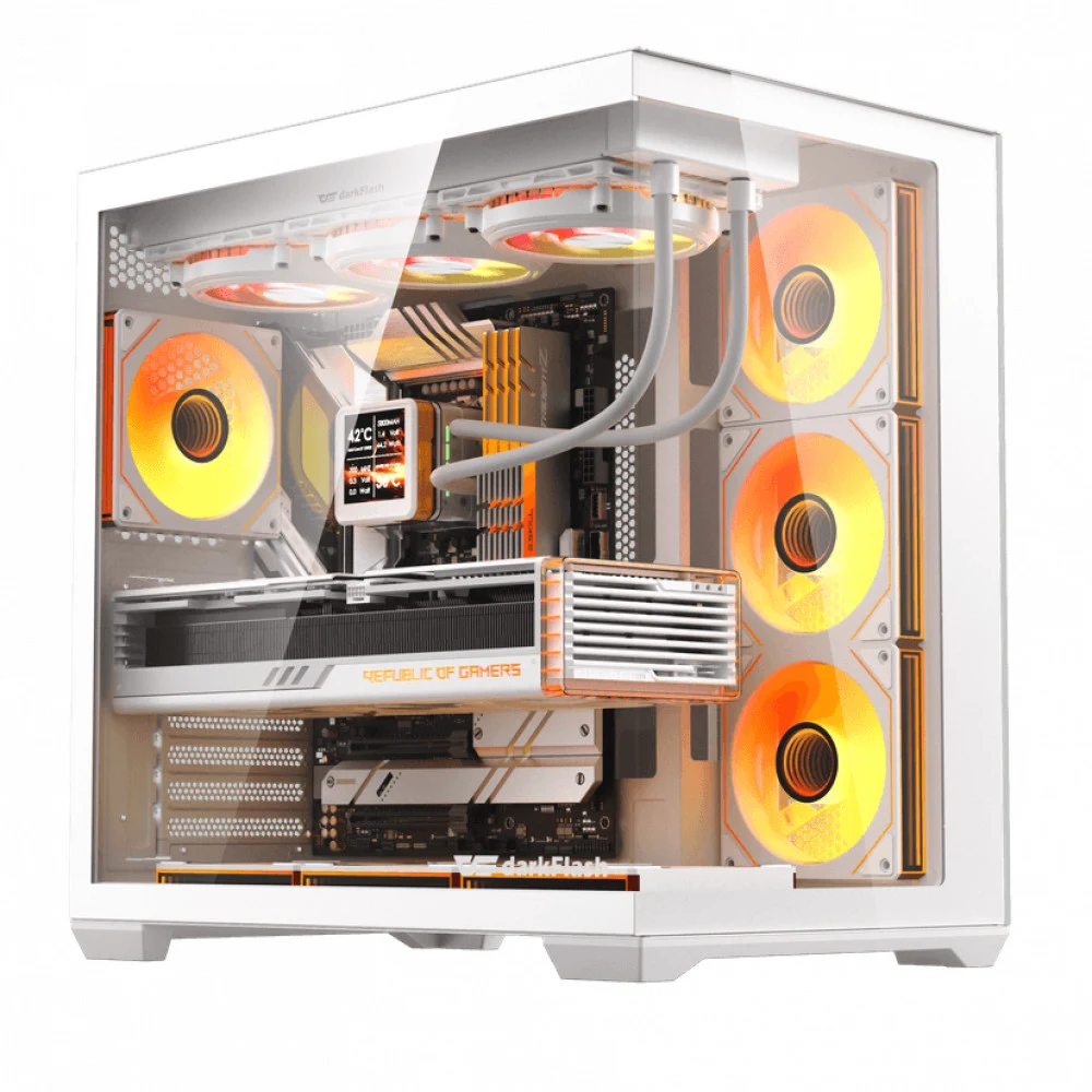 Компьютерный корпус DarkFlash C280, White, 7xFan ARGB, E-ATX DF-C280-EATX-WH