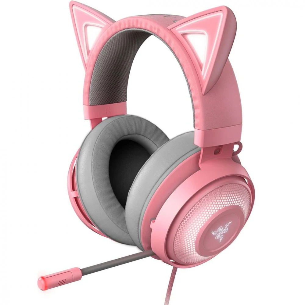 Гарнитура, Razer, Kraken Kitty V2 - Quartz, RZ04-04730200-R3M1, Игровая гарнитура, Микрофон поворотный гибкий, Динамики 50 мм, Диапазон частот: 20 Гц – 20000 Гц , Чувствительность при 1 кГц: 109±3 д