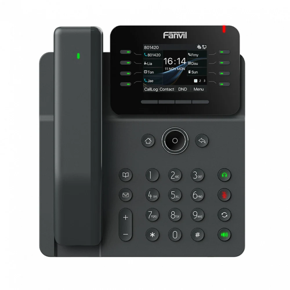 SIP-Телефон Fanvil V62 Pro, 12 SIP-акк., 2,8", 320x240 Цвет. экран, POE, БП в комп., 2x1 Gbps